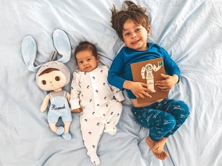 Metoo Personalized Blue Bunny Boy Doll