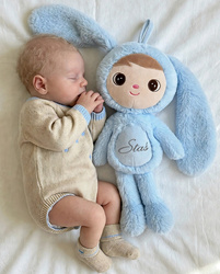 Metoo Personalized Fluffy Baby-blue Bunny Boy