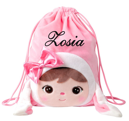 Worek Metoo Personalizowany Różowa Królisia z Kokardką 