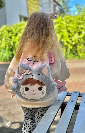 Metoo Personalized Smiled Fluffy Cat Girl Bag