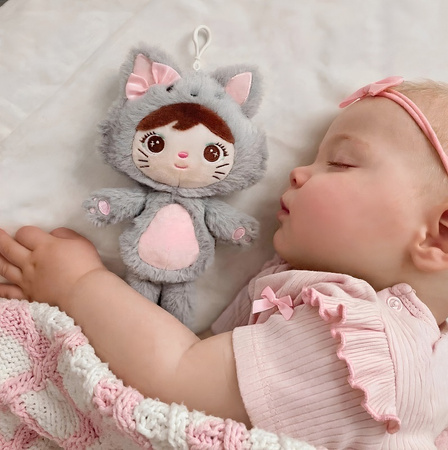 Metoo Mini Fluffy Cat Girl Doll with Bow