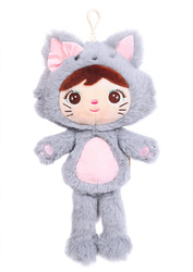 Metoo Mini Fluffy Cat Girl Doll with Bow